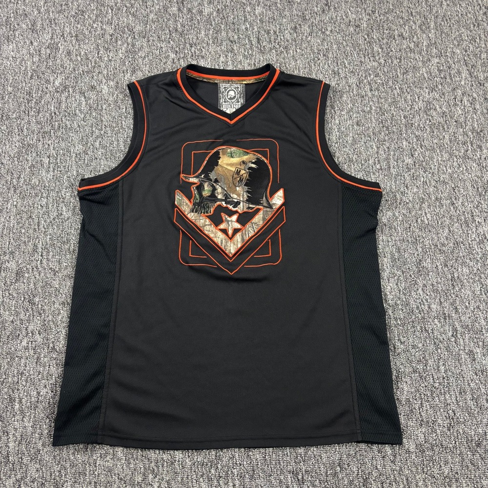 Metal Mulisha Camo Skull Grunge Skater Y2K Vintage Jersey Tank Top Black XL